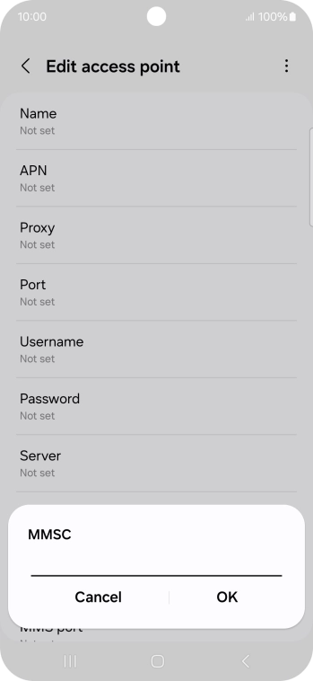 Key in http://mmsc.mms.o2.co.uk:8002 and press OK.