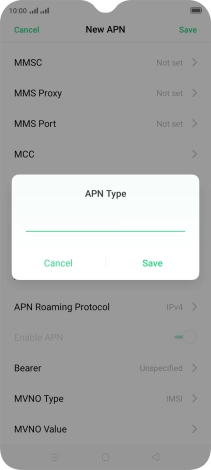 Key in default and press Save.