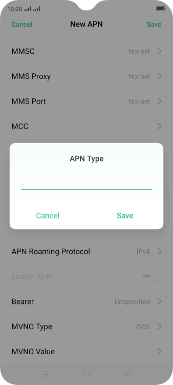 Key in default and press Save.