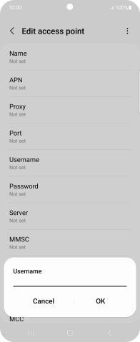 Key in o2wap and press OK.
