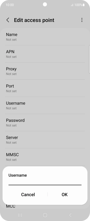 Key in o2wap and press OK.