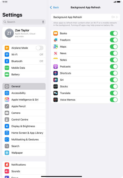 Press Background App Refresh. Press Background App Refresh.