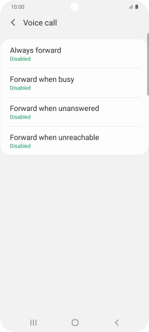 Press the required divert type.