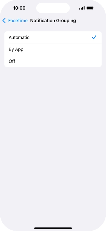 Press the required setting. Press the required setting.