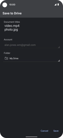 Press the field below 'Folder' and go to the required folder.