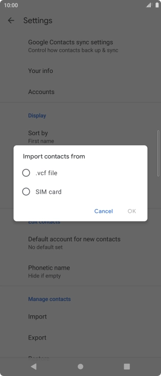 Press SIM card.
