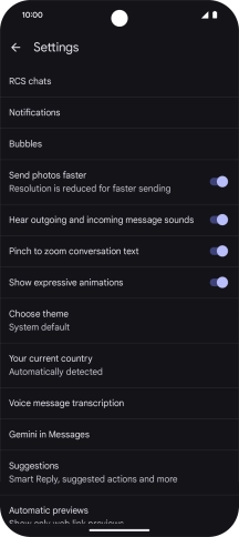 Press Gemini in Messages.