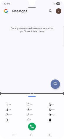 Drag up or down on the screen to adjust the application windows to the required size.
