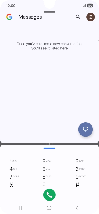 Drag up or down on the screen to adjust the application windows to the required size.
