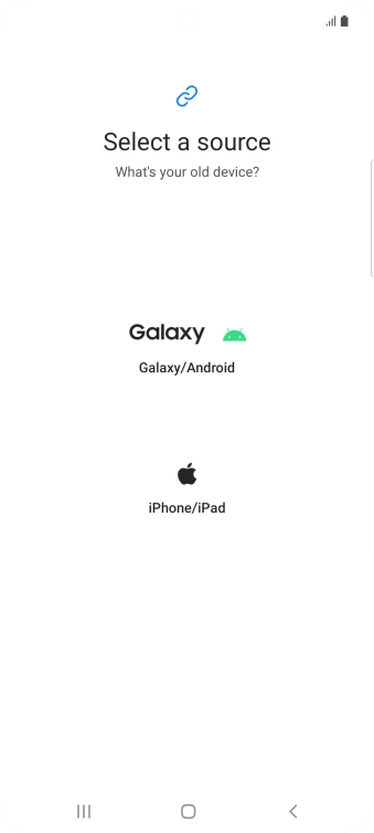 Press the required setting and follow the instructions on the screen to transfer the content from another phone.