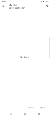 To create a new folder, press the new folder icon and follow the instructions on the screen to create a new folder.