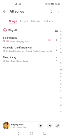 Press the required category and go to the required audio file.
