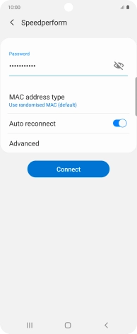 Key in the password for the WiFi network and press Connect.
