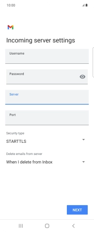 Press the field below 'Port' and key in 110.