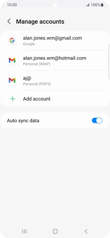 Press the indicator next to 'Auto sync data' to turn the function on or off.