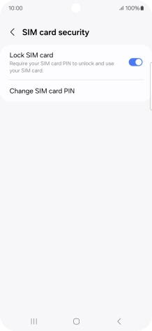 Press the indicator next to 'Lock SIM card' to turn the function on or off.