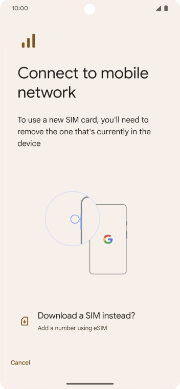 Press Download a SIM instead?.