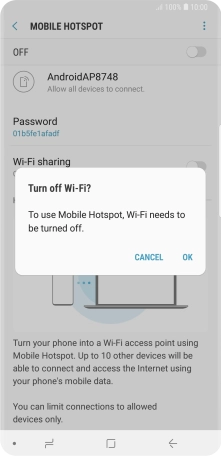If WiFi is turned on, press OK.