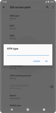 Key in default and press OK.