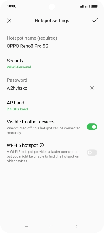 Press the field below 'Password' and key in the required password.