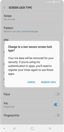 Press REMOVE DATA.