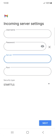 Press the field below 'Port' and key in 143.