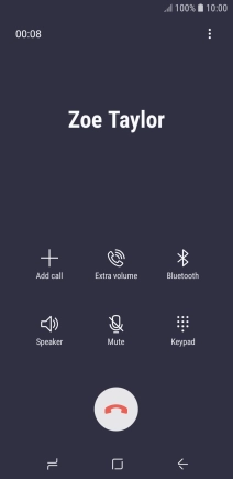 Press the end call icon.