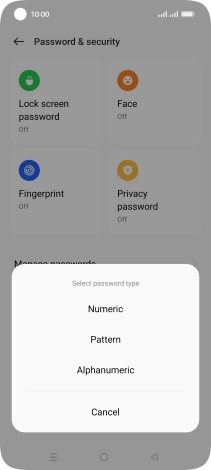 Press the required phone lock code and follow the instructions on the screen to create an additional phone lock code.