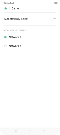 Press the required network.