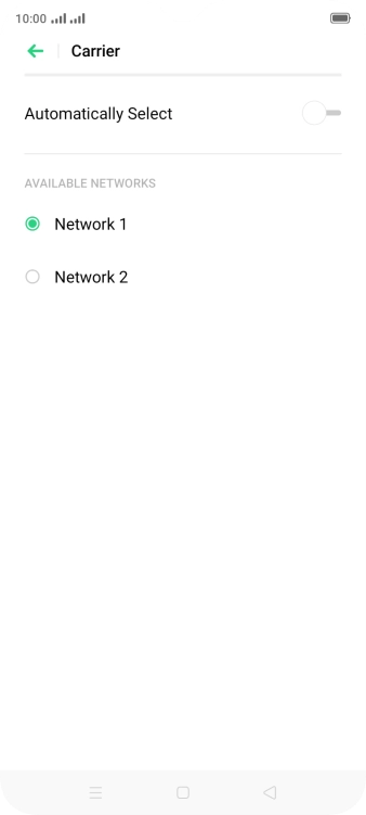 Press the required network.