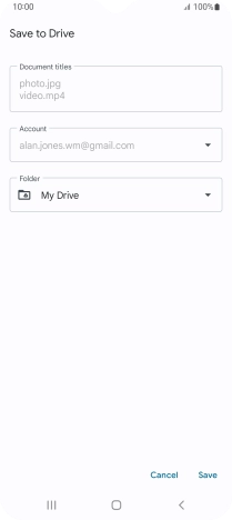 Press the field below 'Folder' and go to the required folder.
