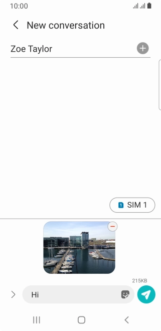 Press the send icon when you've finished your picture message.