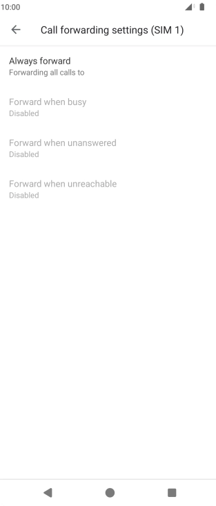Press the required divert type.