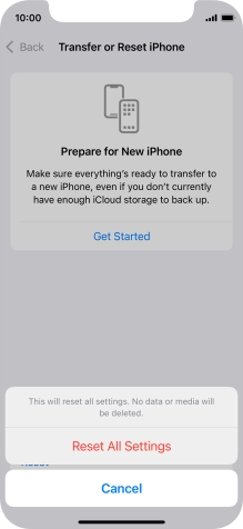 Press Reset All Settings.