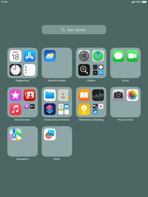 Press the required app.