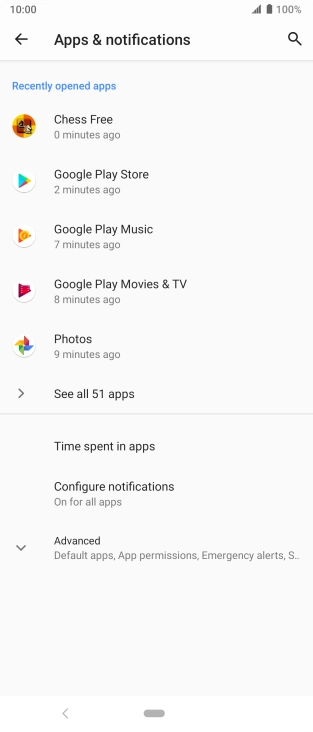 Press See all ‹› apps.