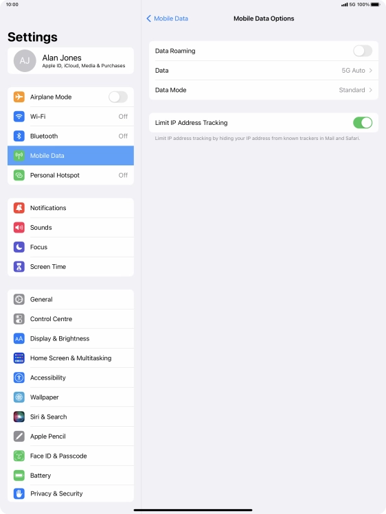 Press Data mode.