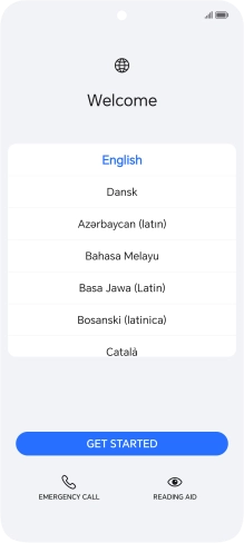 Press the required language.