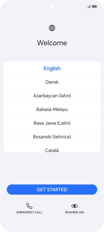 Press the required language.