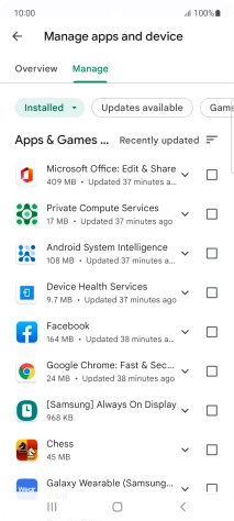 Press the required app.