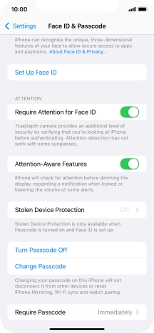 Press Turn Passcode Off and key in the lock code.