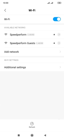 Press the required WiFi network.
