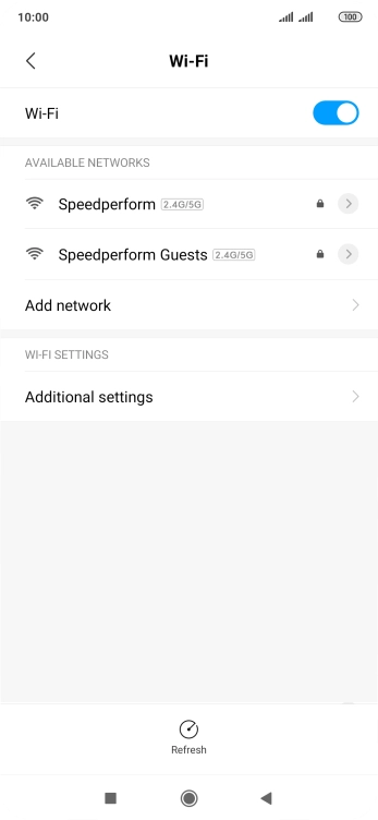 Press the required WiFi network.