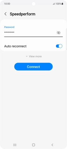 Key in the password for the WiFi network and press Connect.