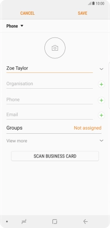 Press the field below 'Phone' and key in the required phone number.