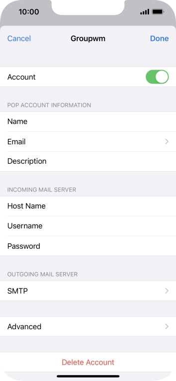 Press SMTP.