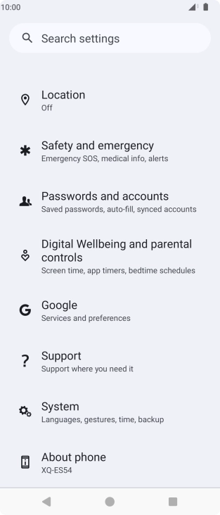 Press Passwords and accounts. Press Passwords and accounts.