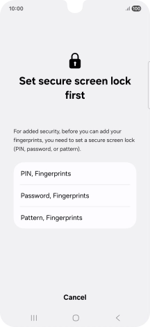 Press the required lock code and follow the instructions on the screen to create an additional lock code.