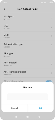 Key in default and press OK.