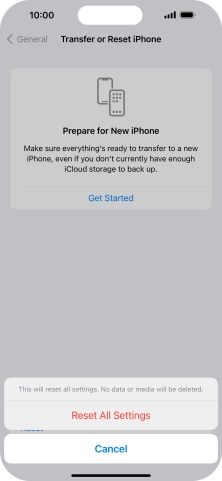 Press Reset All Settings.